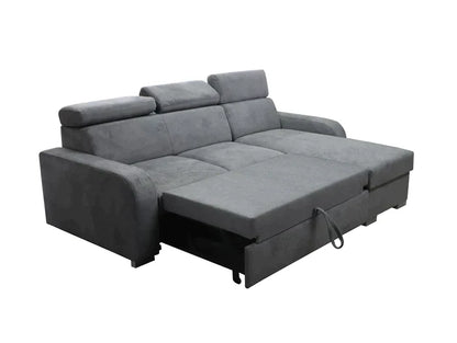 UNIVERSAL CORNER SOFA BED ASTEE 235CM ASTI26 EASY CLEAN FABRIC ADJUSTABLE HEADREST / SPRINGS + FOAM