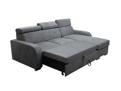 UNIVERSAL CORNER SOFA BED ASTEE 235CM ASTI19 EASY CLEAN FABRIC ADJUSTABLE HEADREST / SPRINGS + FOAM