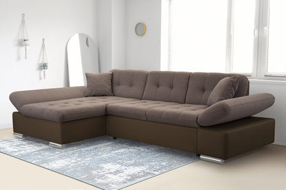 CORNER SOFA BED TOKYO BROWN 278cm TATUM 273 / SOFT 66 / SPRINGS + FOAM