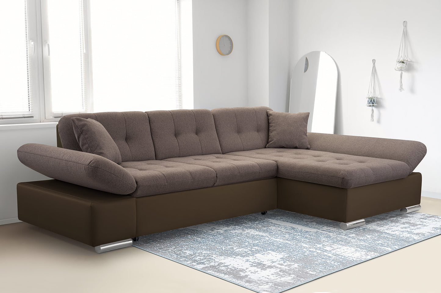CORNER SOFA BED TOKYO BROWN 278cm TATUM 273 / SOFT 66 / SPRINGS + FOAM