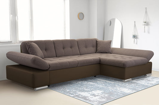 CORNER SOFA BED TOKYO BROWN 278cm TATUM 273 / SOFT 66 / SPRINGS + FOAM