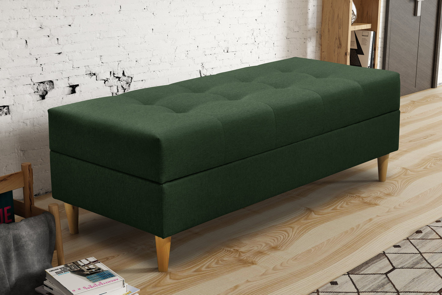 OTTOMAN STORAGE BOX 129X55CM MATCHING WITH SOFA BRIAN AND PALMO CHOICE OF COLORS