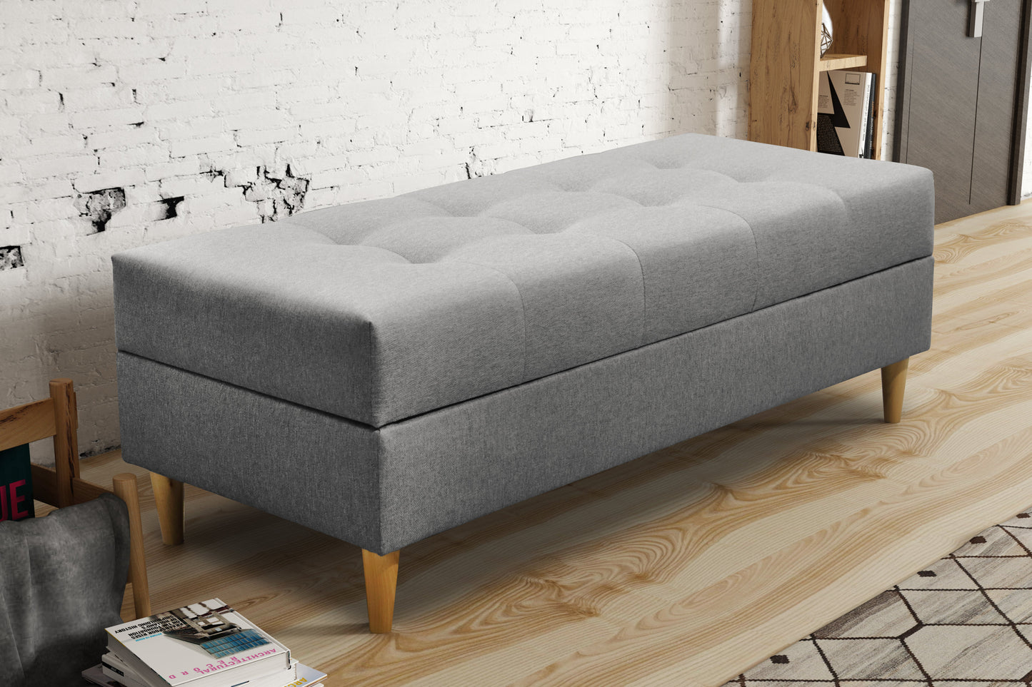 OTTOMAN STORAGE BOX 129X55CM MATCHING WITH SOFA BRIAN AND PALMO CHOICE OF COLORS