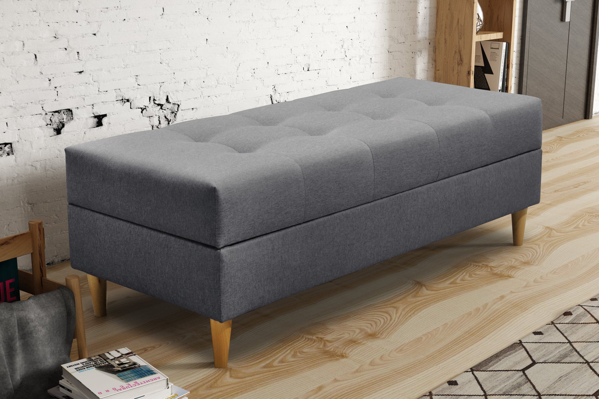 OTTOMAN STORAGE BOX 129X55CM MATCHING WITH SOFA BRIAN AND PALMO CHOICE OF COLORS