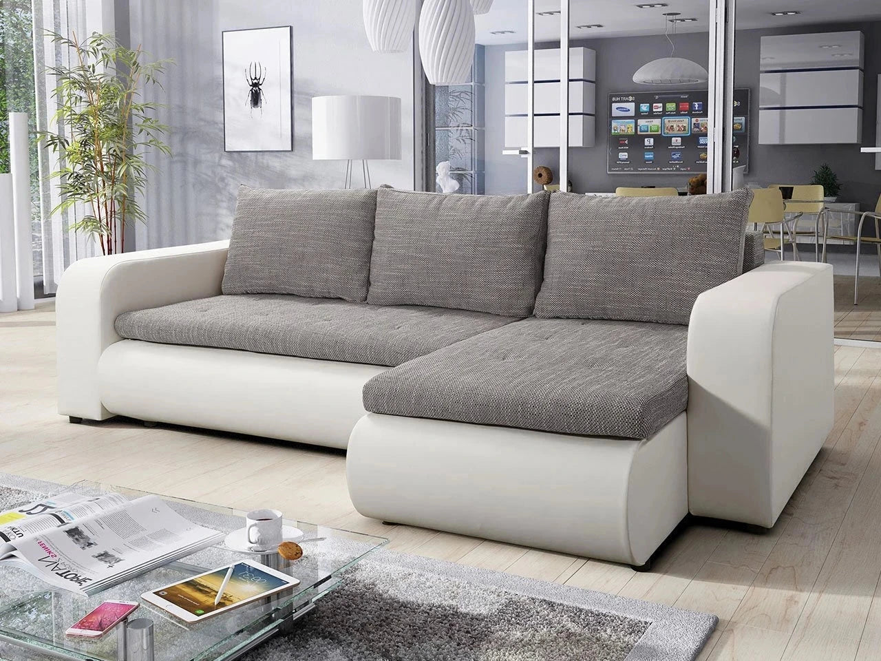 CORNER SOFA BED NIKO LAWA 5  / SOFT 17 238CM / SPRINGS + FOAM