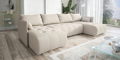 CORNER SOFA BED NESS U SHAPE *CHOICE OF COLORS* / SPRINGS + FOAM