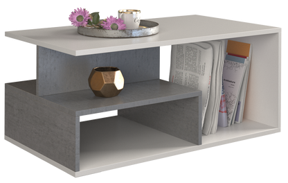 COFFEE TABLE PRIMA WHITE / GREY 90X51CM