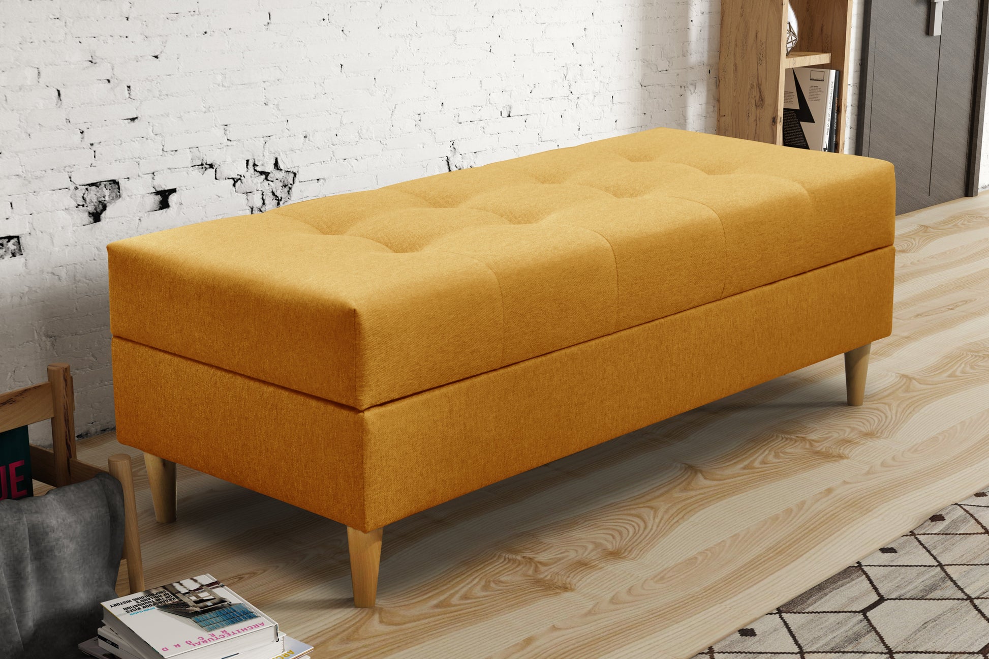 OTTOMAN STORAGE BOX 129X55CM MATCHING WITH SOFA BRIAN AND PALMO CHOICE OF COLORS