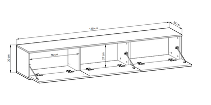 Floating TV Stand ORO 175 grey