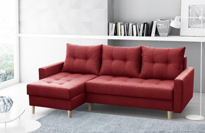 CORNER SOFA BED BRIAN 222x140CM 2X STORAGE SPACE  Universal  CORNER RIGHT/LEFT  / BONELL SPINGS + FOAM