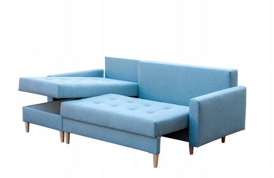 CORNER SOFA BED BRIAN 222x140CM 2X STORAGE SPACE  Universal  CORNER RIGHT/LEFT  / BONELL SPINGS + FOAM