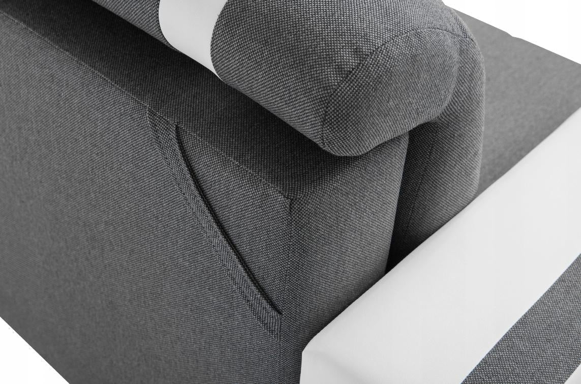 CORNER SOFA BED DINA 236CM 2X STORAGE SPACE GREY/BLACK INARI 91/1114 UNIVERSAL CORNER RIGHT/LEFT CORNER / BONELL SPRINGS + FOAM