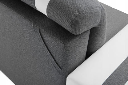 CORNER SOFA BED DINA 236CM 2X STORAGE SPACE GREY/BLACK INARI 91/1114 UNIVERSAL CORNER RIGHT/LEFT CORNER / BONELL SPRINGS + FOAM