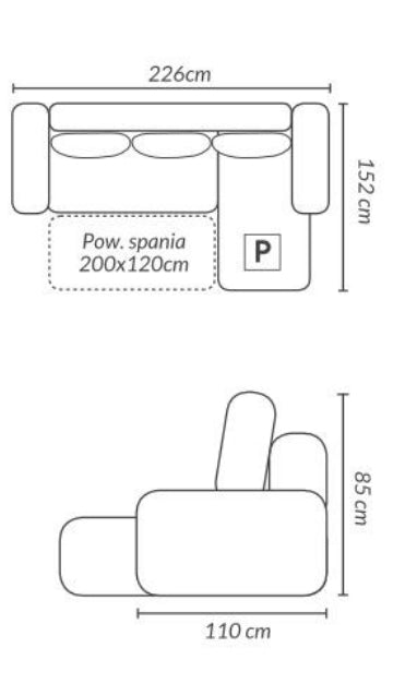 CORNER SOFA BED PRADO LAWA 9/11 226CM / SPRINGS + FOAM