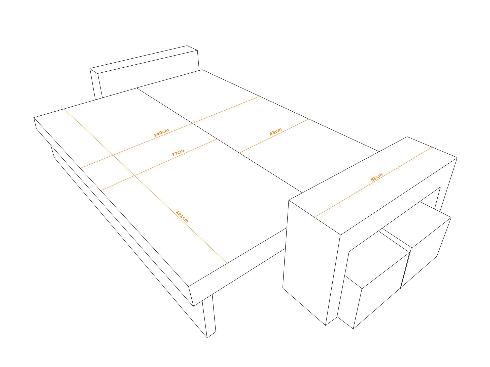 SOFA BED BALI 236CM / BONELL SPRINGS + FOAM