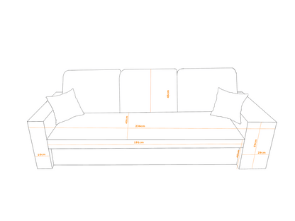 SOFA BED BALI 236CM / BONELL SPRINGS + FOAM