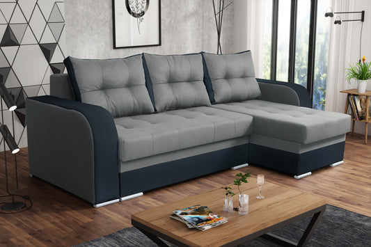 CORNER SOFA BED SAM TWIST 19 / 20 236CM 2X STORAGE SPACE universal RIGHT/LEFT CORNER / BONELL SPRINGS + FOAM