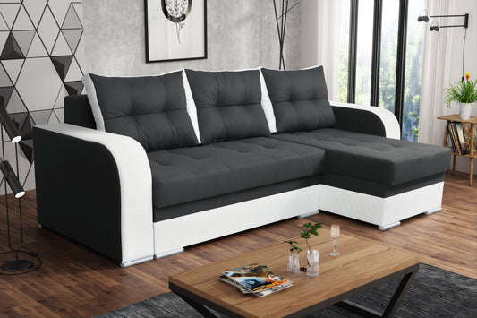 CORNER SOFA BED SAM TWIST 20 / 1115 236CM 2X STORAGE SPACE universal RIGHT/LEFT CORNER / BONELL SPRINGS + FOAM