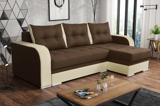 CORNER SOFA BED SAM TWIST 7 / 1124 236CM 2X STORAGE SPACE universal RIGHT/LEFT CORNER / BONELL SPRINGS + FOAM