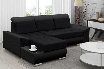 CORNER SOFA BED LONDON 2316/1114/60 252CM 2X STORAGE SPACE STAIN RESISTANT EASY CLEAN FABRIC / BONELL SPRINGS + FOAM