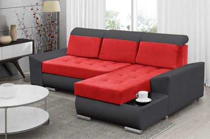 CORNER SOFA BED LONDON 2309/20/60 252CM 2X STORAGE SPACE STAIN RESISTANT EASY CLEAN FABRIC / BONELL SPRINGS + FOAM