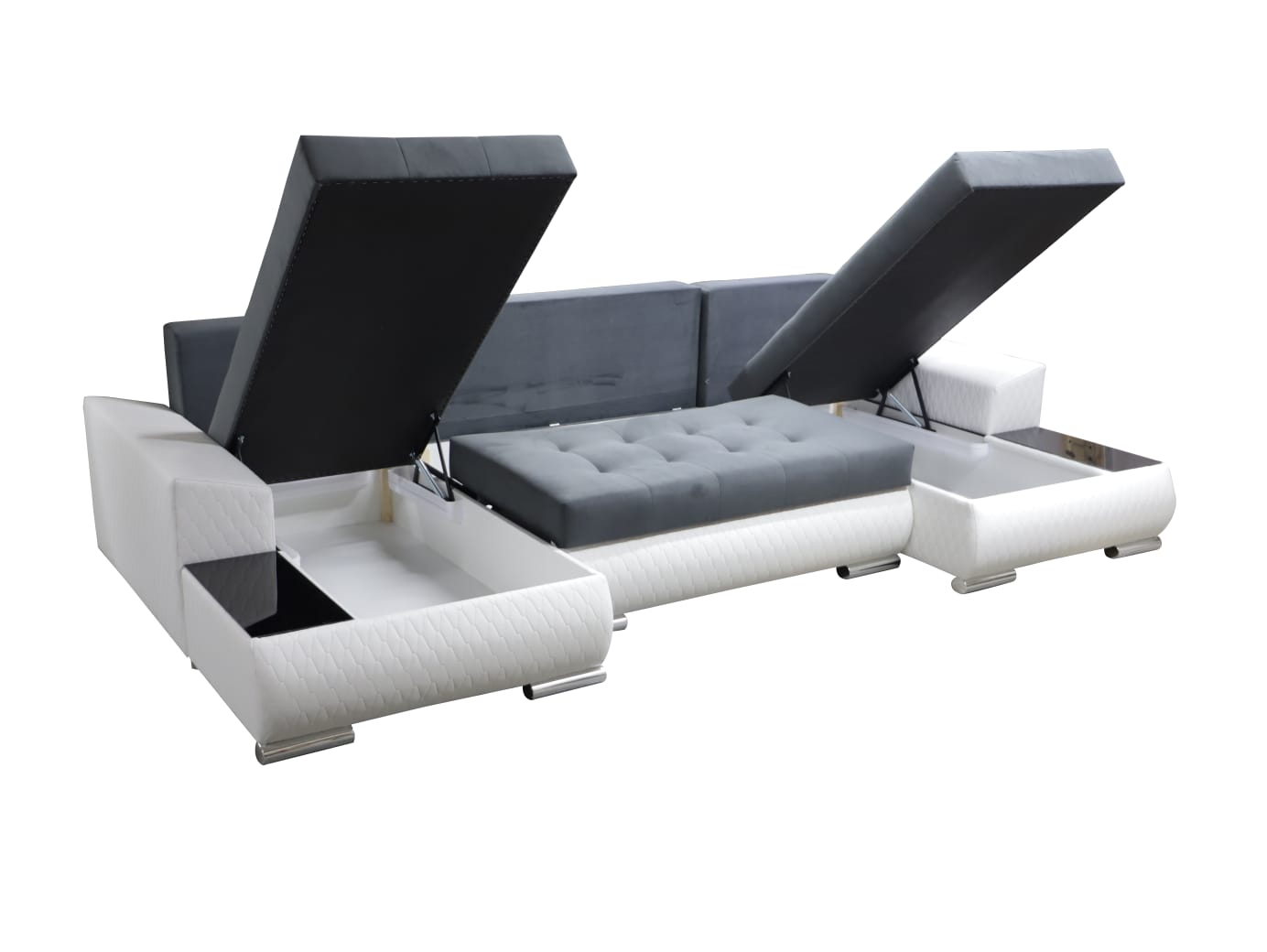 CORNER SOFA BED LONDON U SHAPE 2316/1115/60 322CM 3X STORAGE SPACE STAIN RESISTANT EASY CLEAN FABRIC / BONELL SPRINGS + FOAM