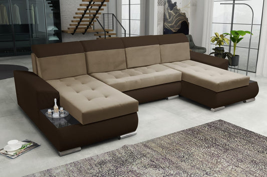 CORNER SOFA BED LONDON U SHAPE 2303/1113/60 322CM 3X STORAGE SPACE STAIN RESISTANT EASY CLEAN FABRIC / BONELL SPRINGS + FOAM