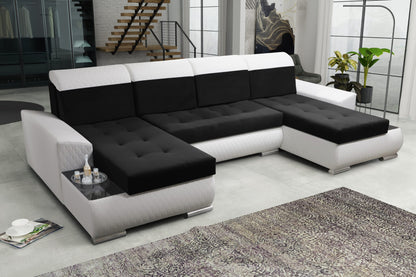 CORNER SOFA BED LONDON U SHAPE 2316/1115/60 322CM 3X STORAGE SPACE STAIN RESISTANT EASY CLEAN FABRIC / BONELL SPRINGS + FOAM
