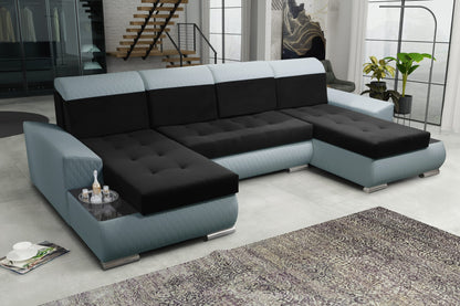 CORNER SOFA BED LONDON U SHAPE 2316/1132/60 322CM 3X STORAGE SPACE STAIN RESISTANT EASY CLEAN FABRIC / BONELL SPRINGS + FOAM