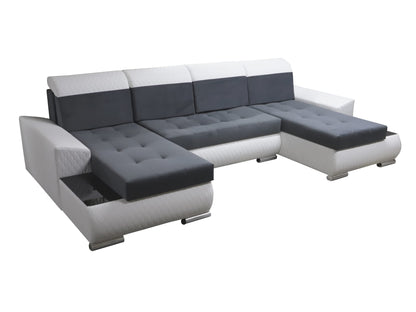 CORNER SOFA BED LONDON U SHAPE 2314/1114/60 322CM 3X STORAGE SPACE STAIN RESISTANT EASY CLEAN FABRIC / BONELL SPRINGS + FOAM