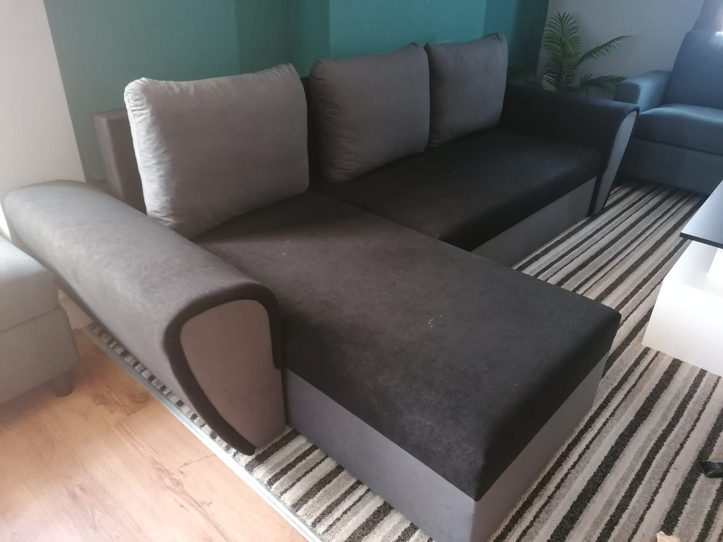 UNIVERSAL CORNER SOFA BED IRIS BLACK/GREY 260CM  / FOAM
