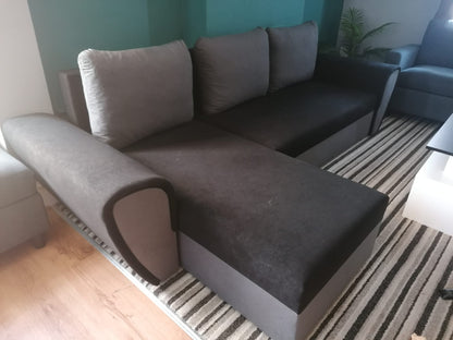 UNIVERSAL CORNER SOFA BED IRIS BLACK/GREY 260CM  / FOAM