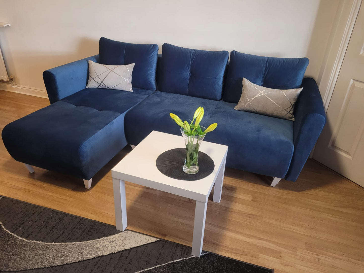 CORNER SOFA BED MONE UNIVERSAL 228cm KRONOS 05 EASY CLEAN FABRIC / BONELL SPRINGS + FOAM