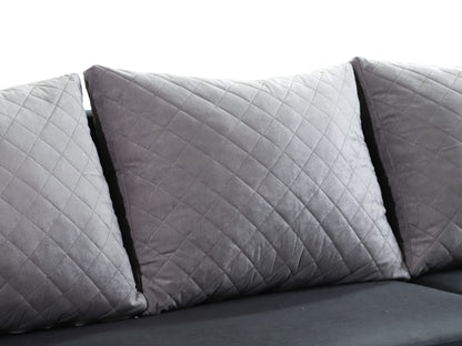 CORNER SOFA BED KEN BLACK/GREY 15+14 222cm universal RIGHT/LEFT CORNER / FOAM