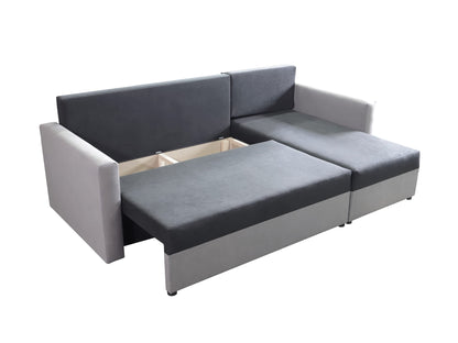 CORNER SOFA BED KEN BLACK/BLUE 15+SUE14 222cm universal RIGHT/LEFT CORNER / FOAM