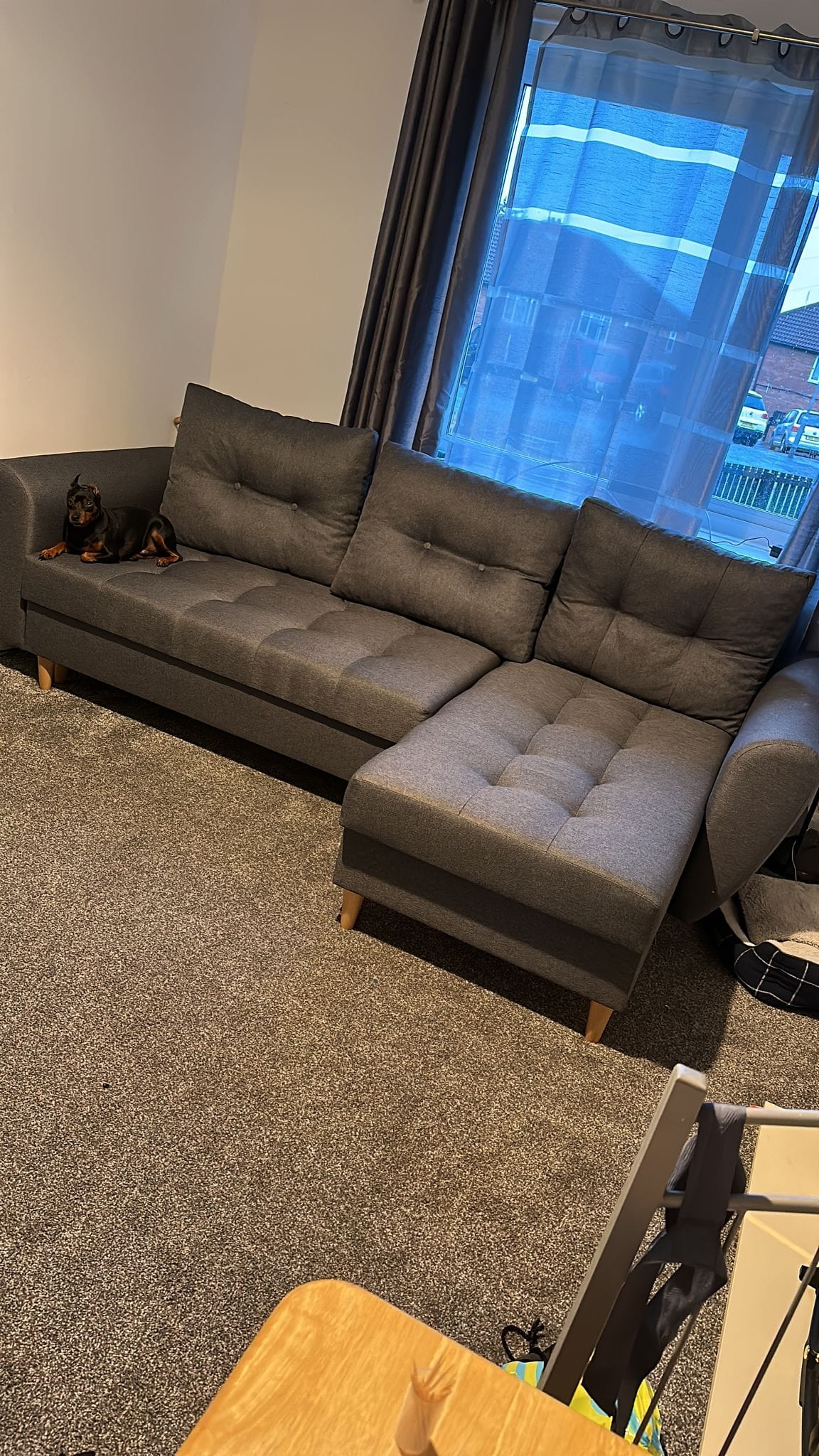 CORNER SOFA BED PALMO 2X STORAGE SPACE MALMO 95 GREY 240cm universal RIGHT/LEFT CORNER / BONELL SPRINGS + FOAM