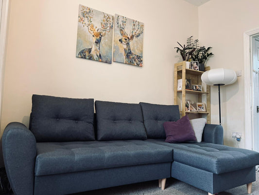 CORNER SOFA BED PALMO 2X STORAGE SPACE GRAPHITE MALMO 96 240cm universal RIGHT/LEFT CORNER / BONELL SPRINGS + FOAM