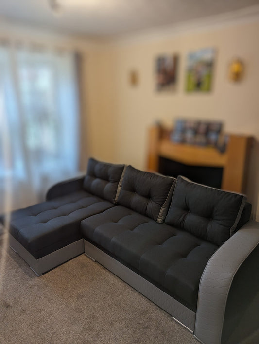 CORNER SOFA BED SAM TWIST 23 / 1132 236CM 2X STORAGE SPACE universal RIGHT/LEFT CORNER / BONELL SPRINGS + FOAM