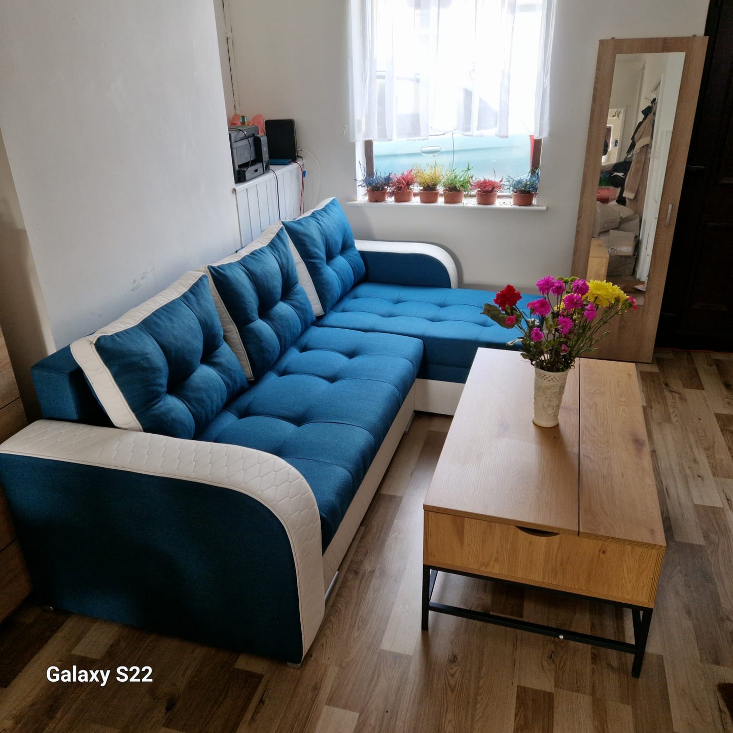 CORNER SOFA BED SAM TWIST 12 / 1115 236CM 2X STORAGE SPACE universal RIGHT/LEFT CORNER / BONELL SPRINGS + FOAM