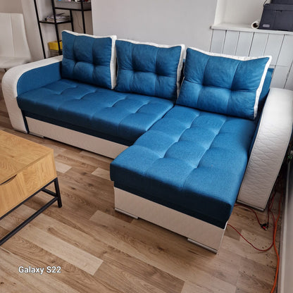 CORNER SOFA BED SAM TWIST 12 / 1115 236CM 2X STORAGE SPACE universal RIGHT/LEFT CORNER / BONELL SPRINGS + FOAM