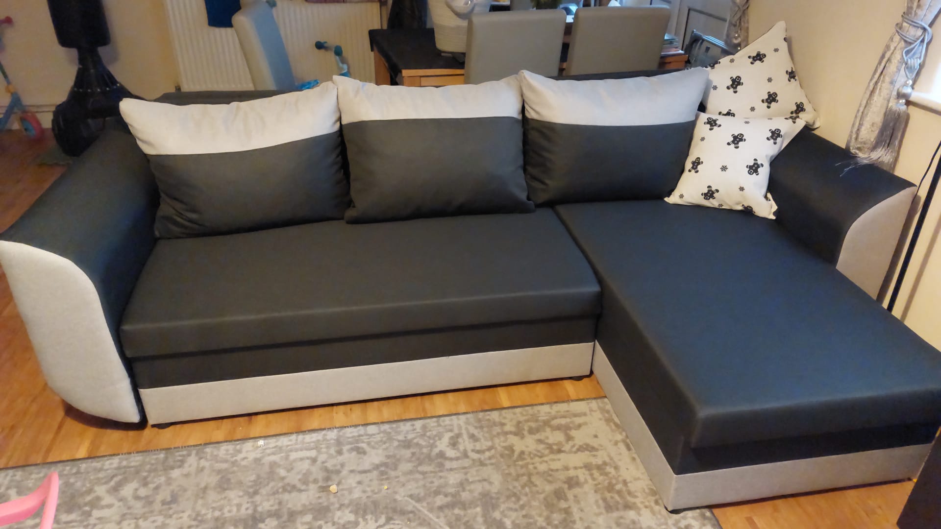 CORNER SOFA BED TRINITY 234CM 2x STORAGE SPACE / FOAM