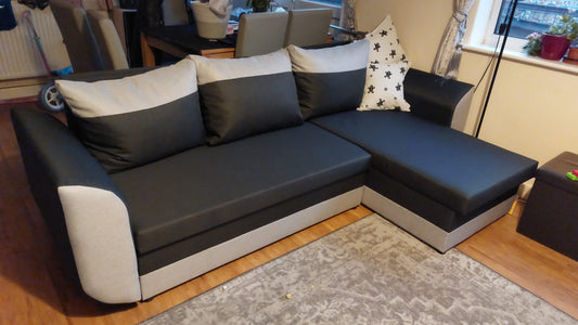 CORNER SOFA BED TRINITY 234CM 2x STORAGE SPACE / FOAM