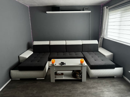 CORNER SOFA BED LONDON U SHAPE 2316/1115/60 322CM 3X STORAGE SPACE STAIN RESISTANT EASY CLEAN FABRIC / BONELL SPRINGS + FOAM