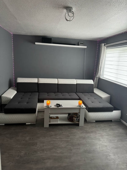 CORNER SOFA BED LONDON U SHAPE 2316/1115/60 322CM 3X STORAGE SPACE STAIN RESISTANT EASY CLEAN FABRIC / BONELL SPRINGS + FOAM