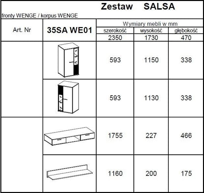 TV WALL UNIT SALSA SET WITH SIDEBOARD DAB LEFKAS