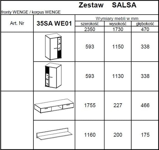 TV WALL UNIT SALSA SET WITH SIDEBOARD DAB LEFKAS