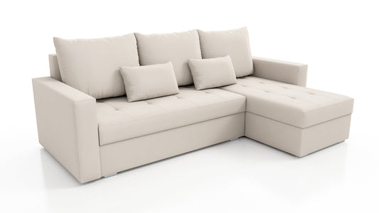 UNIVERSAL CORNER SOFA BED LOTUS 229CM BEIGE PAROS02  / FOAM 2X STORAGE