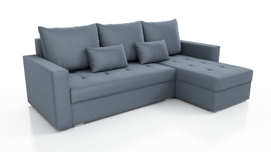 UNIVERSAL CORNER SOFA BED LOTUS 229CM GREY PAROS 06 2X STORAGE SPACE / FOAM 2X STORAGE