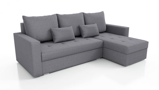 UNIVERSAL CORNER SOFA BED LOTUS 229CM GREY SAWANA 05 2X STORAGE SPACE / FOAM 2X STORAGE