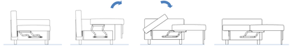 CORNER SOFA BED SAM GRAPHITE / WHITE 236CM 2X STORAGE SPACE universal RIGHT/LEFT CORNER / BONELL SPRINGS + FOAM